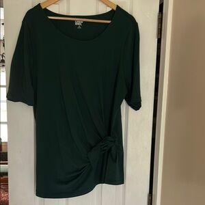 Lands' End Women's Green Knot-Front Top
